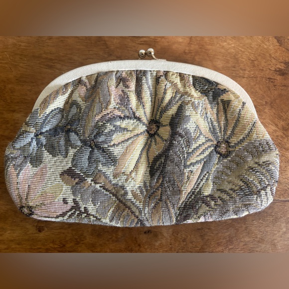 Handbags - Floral Tapestry Clutch Made In Italy
